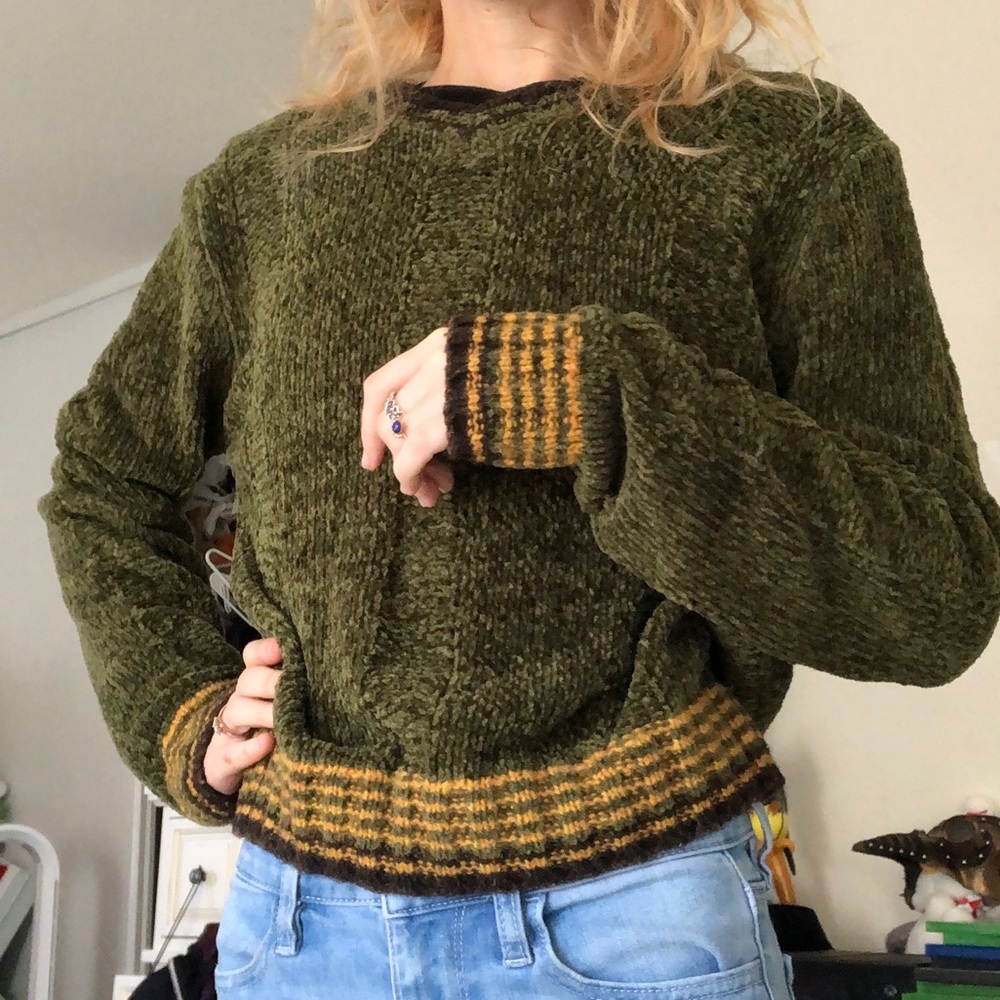 Cooperative acrylic green sweater